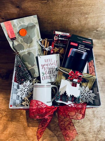 Christmas themed/ Coffee lover basket